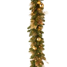 Michaels Christmas Garland 6 X 12 Pre Lit Decorative Collection Elegance Artificial Christmas Garland With Berries Pine Cones And Gold Leaves With Battery Operated Leds With Timer Michaels Christmas Garland 6 X 12 Pre Lit Decorative Collection Elegance Artificial Christmas Garland With Berries Pine Cones And Gold Leaves With Battery Operated Leds With Timer